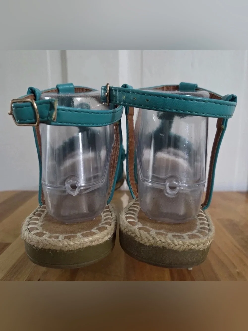 Yoki Teal Braided Macramé Espadrille Sandals